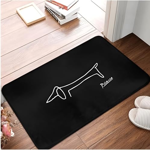 SMILEFUN Pablo Picasso Dog Lump Artwork Fußmatte Teppichmatte Teppich Polyester rutschfeste Bodendekoration Bad Badezimmer Küche Wohnzimmer 40x60 von SMILEFUN