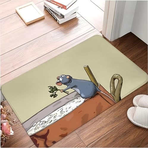 SMILEFUN Ratatouille Fußmatte Teppichmatte Teppich Polyester rutschfest Bodendekor Bad Badezimmer Küche Schlafzimmer Dekontamination von SMILEFUN