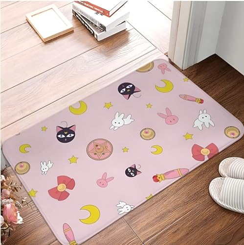 Sailor Moon Anime Manga Fußmatte Teppichmatte Teppich Polyester rutschfeste Bodendekoration Bad Badezimmer Küche Schlafzimmer 40x60 von SMILEFUN