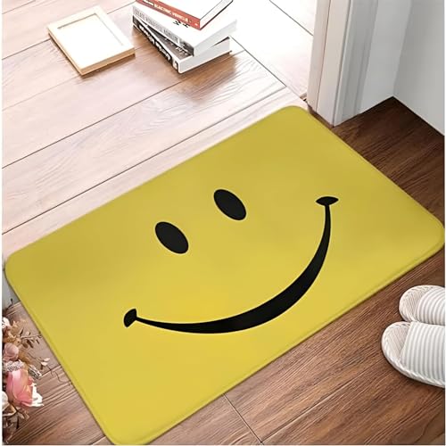 SMILEFUN Smiley-Gesicht Fußmatte Teppichmatte Teppich Polyester rutschfest Bodendekor Bad Badezimmer Küche Wohnzimmer waschbar von SMILEFUN