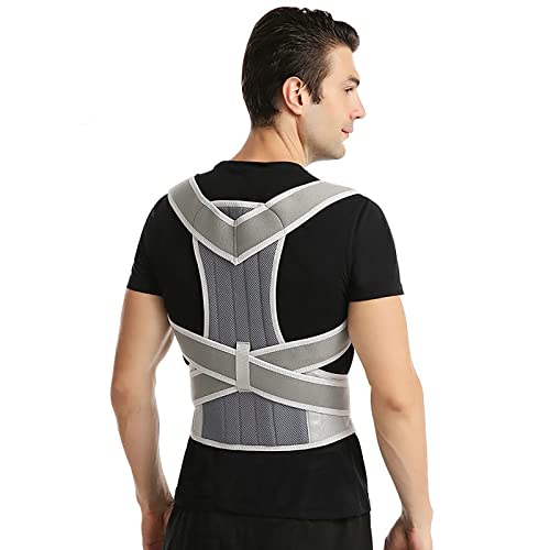 Haltungskorrektur Rückenstütze, Intelligentes Rücken Geradehalter Schultergurt Haltungstrainer mit Sensor-Vibrationserinnerung, Verbesserung der Schmerzen von Nacken L von SMINNG