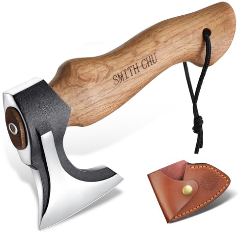 SMITH CHU Beil Axt Outdoor mit Scheide 22CM Axt Holz Spalten Campingäxte Survival Handbeil Klein Geschenk für Männer von SMITH CHU