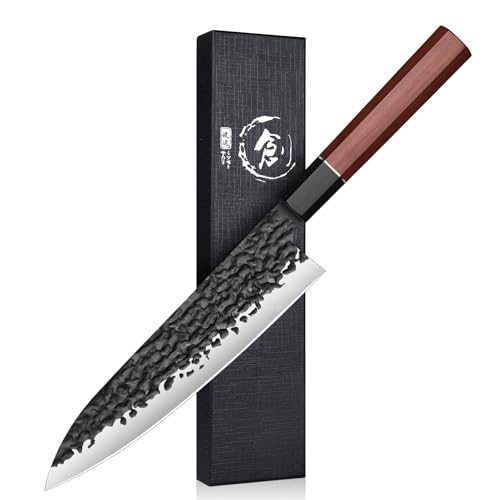 SMITH CHU Japanisches Küchenmesser Profi – 36cm Gyuto, Chefmesser mit Hammerschlag-Finish, Scharfe Kochmesser, Japan Messer für Fleisch, Fisch & Gemüse, Hochwertiges Küchenmesser in Geschenkbox von SMITH CHU