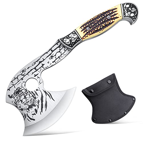 SMITH CHU Survival Axt Wikinger Axt, Schärfe Camping Beil, Handbeil mit Geschenkbox, Outdoor Äxte für Camping, Waldreisen, Jagd, Garten… von SMITH CHU