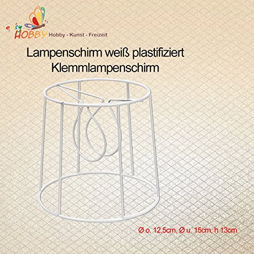 SMITS Klemm-Lampenschirmgestell, weiß plastifiziert, Ø o. 12,5cm, Ø u. 15cm, h 13cm SMITS Klemm-Lampenschirmgestell, weiß plastifiziert, Ø o. 12,5cm, Ø u. 15cm, h 13cm von SMITS