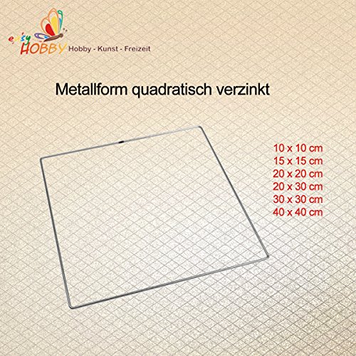 SMITS Metallring, Drahtform, Metallrahmen eckig Silber lackiert (15 x 15 cm), 5 Stück von SMITS