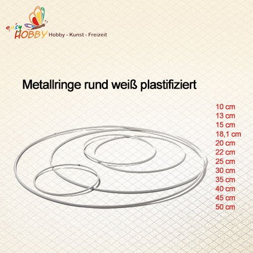 SMITS Metallringe rund weiß plastifiziert 25cm Ø, 6 Stück SMITS Metallringe rund weiß plastifiziert 25cm Ø, 6 Stück von SMITS