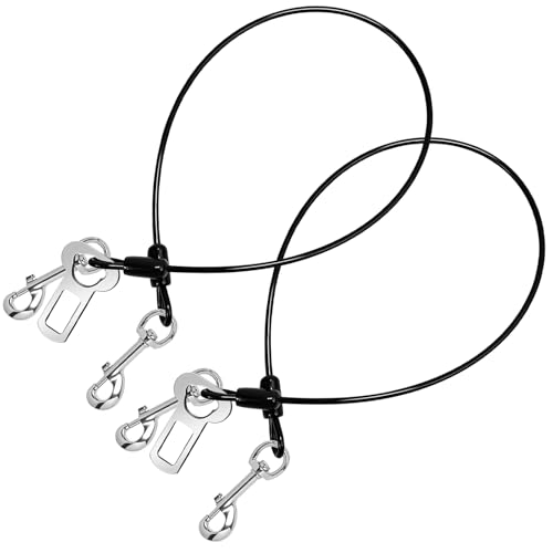 Kaufeste Metall-Hundeleine, kein Verheddern, Verlängerungskabel für kleine und mittelgroße Hunde, Doppelhaken, 2 Stück Kaufeste Metall-Hundeleine, kein Verheddern, Verlängerungskabel für kleine und mittelgroße Hunde, Doppelhaken, 2 Stück von SMLBJUTE