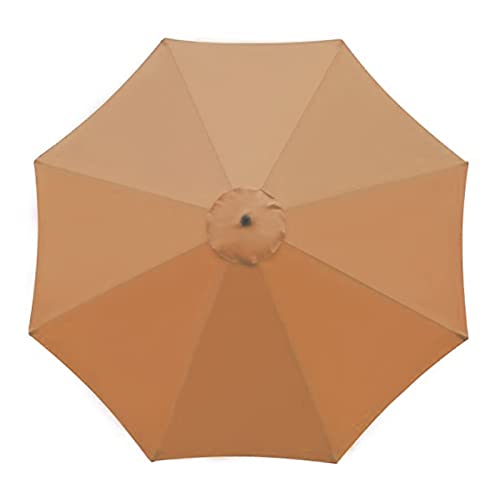 SMLJFO Ersatz-Sonnenschirm-Überdachung mit 8 Rippen, 3 m, Markttisch-Regenschirm, wasserdicht, UV-Schutz, Khaki von SMLJFO