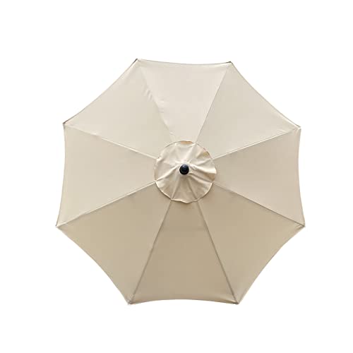 SMLJFO Replacement 8 Rib Parasol Canopy, 3 m Market Table Umbrella, UV Protection, Replacement Fabric, Beige von SMLJFO