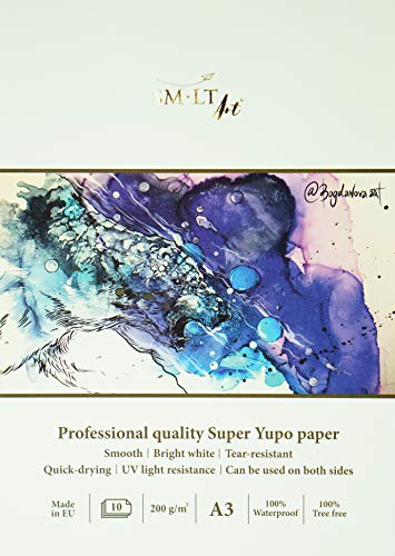 SMLT 3PS-10(200)/PRO Professionelle Kunst Pad A3 mit Synthetik Super Yupo Papier, 10 blatt von SM.LT