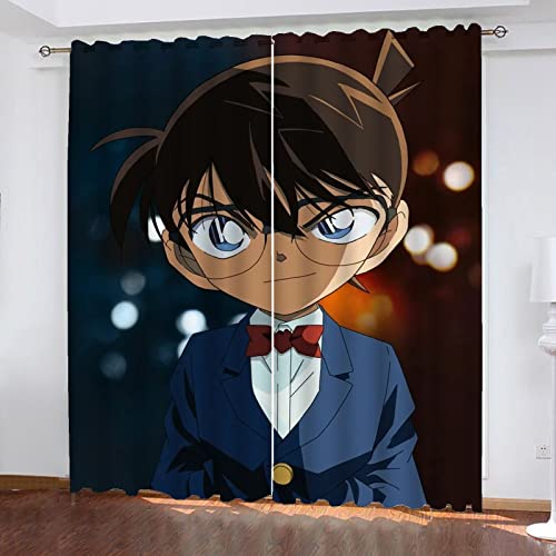 SMNVCKJ 3D Gedruckt Verdunkelungsvorhang 3D Detektiv Conan Vorhang Mit Ösen Polyester Vorhänge Für Schlafzimmer Geräuschreduzierung (1,183 × 160 cm) von SMNVCKJ