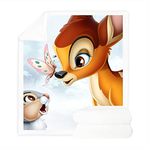 SMNVCKJ Anime Bambi Cartoon Druck Decke, Märchen Decke Wolldecke Reise-Super Weiche Flauschige Warme Sofadecke Für Erwachsene Und Kinder (20,130 * 150cm) von SMNVCKJ