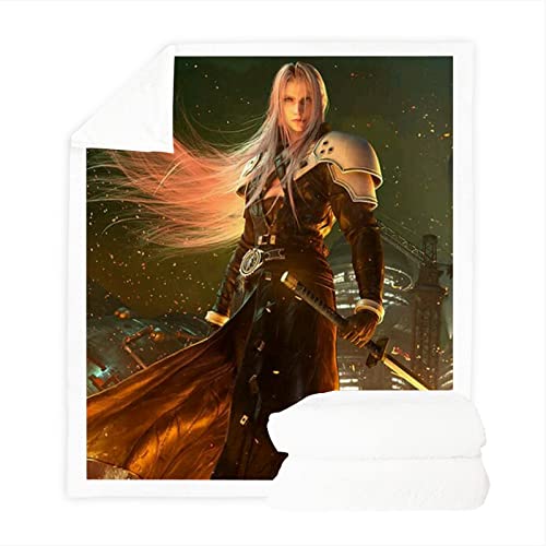 SMNVCKJ Anime Final Fantasy Decke Erwachsene Kinder Weich Flauschig Flanell Bettdecken Sofabezug Reise Picknick Warm Werfen Für Kinder Geschenk (8,150 * 200cm) von SMNVCKJ