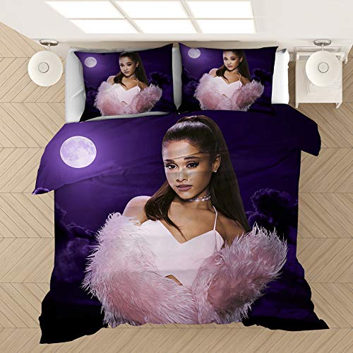 SMNVCKJ Ariana Grande Bettwäsche Mit Kissenbezug,100% Mikrofaser, 3D-Digitaldruck Bettbezug Allgemein Für Kinder Und Erwachsene (5,Single 135×200CM) von SMNVCKJ