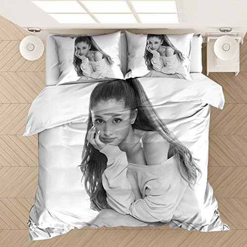 SMNVCKJ Ariana Grande Bettwäsche Mit Kissenbezug,100% Mikrofaser, 3D-Digitaldruck Bettbezug Allgemein Für Kinder Und Erwachsene (6,Single 135×200CM) von SMNVCKJ