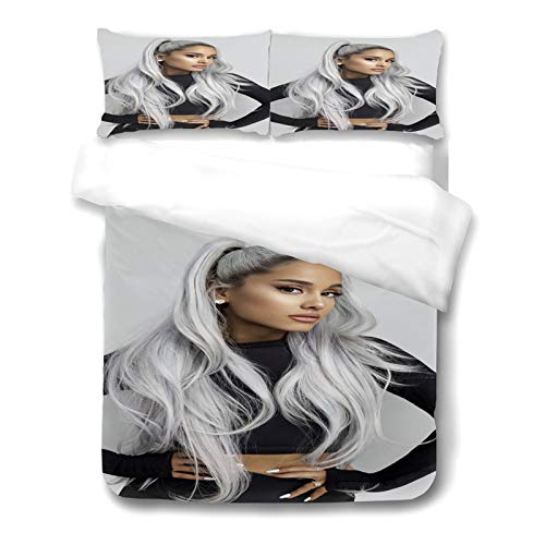 SMNVCKJ Ariana Grande Bettwäsche-Sets Mit Kissenbezügen,3D Bettwäsche 100% Mikrofaser,Dick Und Weich,Geeignet Für Jungen Und Mädchen (2, King 220×240CM) von SMNVCKJ