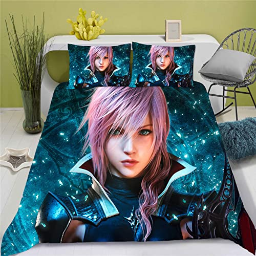 SMNVCKJ Bettwäsche Anime Final Fantasy Bettbezug-Set, Hautfreundliche, Haltbare Mikrofaser, Geeignet Für Kinder Jungenbettwäschesets (1,140 * 210) von SMNVCKJ