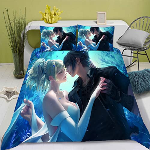 SMNVCKJ Bettwäsche Anime Final Fantasy Bettbezug-Set, Hautfreundliche, Haltbare Mikrofaser, Geeignet Für Kinder Jungenbettwäschesets (6,135 * 200) von SMNVCKJ