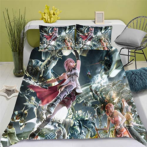 SMNVCKJ Bettwäsche Anime Final Fantasy Bettbezug-Set, Hautfreundliche, Haltbare Mikrofaser, Geeignet Für Kinder Jungenbettwäschesets (9,135 * 200) von SMNVCKJ