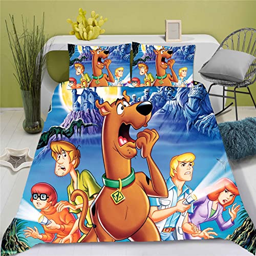 SMNVCKJ Bettwäsche Kinderbettwäsche Cartoon Bettbezug Anime Dog Muster Bettwäsche Mit Reißverschluss Wende Bettwäsche Mit Kissenbezug (2,135 * 200) von SMNVCKJ