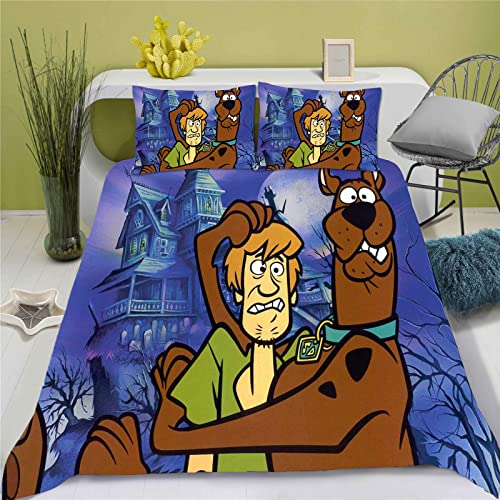 SMNVCKJ Bettwäsche Kinderbettwäsche Cartoon Bettbezug Anime Dog Muster Bettwäsche Mit Reißverschluss Wende Bettwäsche Mit Kissenbezug (5,135 * 200) von SMNVCKJ