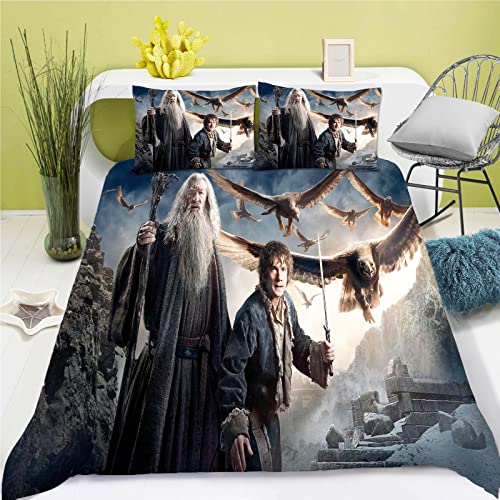 SMNVCKJ Bettwäsche-Set, Bilder Herr Der Ringe The Hobbit 3D Digital Print Bettwäsche Für Kids,Bettbezug Und Kissenbezug Mikrofaser (8,135 * 200) von SMNVCKJ