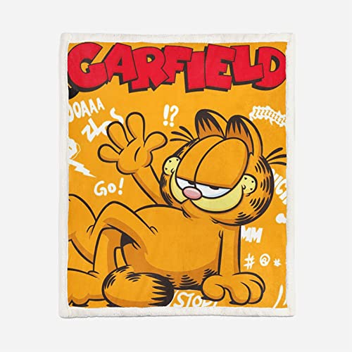 SMNVCKJ Garfield Cartoon Druck Decke Flauschige Fleecedecke Für Kinder, Mädchen Und Erwachsene All Seasons Flanell Fleecedecke (18,100 * 140cm) von SMNVCKJ