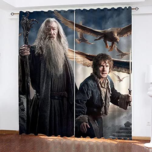 SMNVCKJ Hobbit Verdunkelungsvorhang Herr Der Ringe Vorhang Magische Hintergrund Mit Schlaufen Und Haken, 2er Set Für Kinderzimmer (10,100 × 140CM) von SMNVCKJ