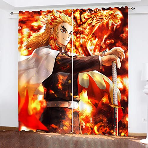 SMNVCKJ Japanischer Manga Anime Verdunkelungsvorhänge Für Jungen Und Mädchen Schlafzimmer Kinderzimmer Perforierte Vorhänge (1,150 × 166CM) von SMNVCKJ