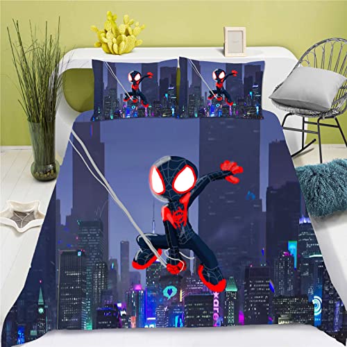 SMNVCKJ Spidermen Bettwäsche 135x200 50x75 cm Kissenbezug Kinderbettwäsche Jungen Mikrofaser Bettwäsche (16,135 * 200) von SMNVCKJ