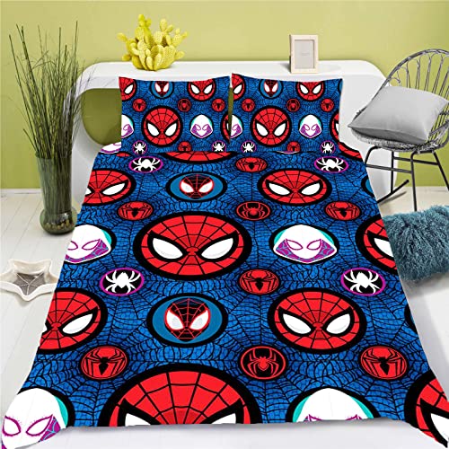 SMNVCKJ Spidermen Bettwäsche 135x200 50x75 cm Kissenbezug Kinderbettwäsche Jungen Mikrofaser Bettwäsche (20,200 * 200) von SMNVCKJ
