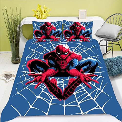 SMNVCKJ Spidermen Bettwäsche 135x200 50x75 cm Kissenbezug Kinderbettwäsche Jungen Mikrofaser Bettwäsche (9,140 * 210) von SMNVCKJ