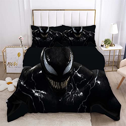 SMNVCKJ Venom Bettwäsche Mit Bettbezug Und Kissenbezügen, 3D Bettwäsche 100% Microfaser Für Erwachsene Und Kinder (10,Double 200×200CM) von SMNVCKJ