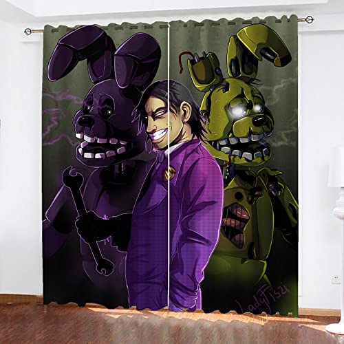 SMNVCKJ Verdunkelungsvorhang Spielzeugbär Vorhang Mit Ösen Five Nights at Freddys Blickdichte Gardinen Für Kinder Und Jugendliche,Unisex (11,150 × 166CM) von SMNVCKJ
