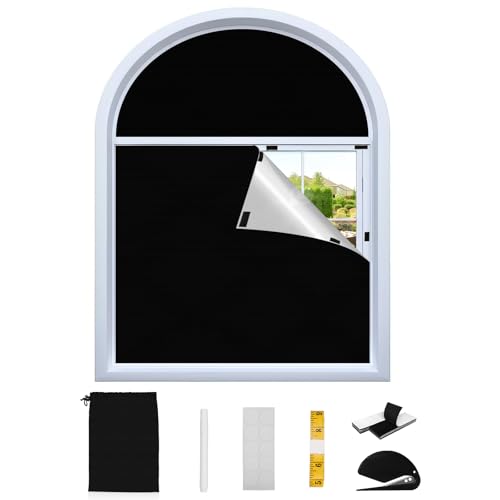 SMONTER Fenster Verdunkelung für Schlafzimmer (149x100cm), Verdunklungsstoff mit Klettband, Verdunklungsfolie für Fenster ohne Bohren Dachfenster Sonnenschutz, Hitzeschutz mit Heatblock-Technologie von SMONTER