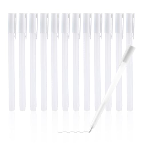 SMOOTHERPRO Schnell Trocknender Klebestift | 12 Pcs Weißes Präzisions-Flüssigklebestift-Set | Punktklebestift mit feiner Spitze | für Scrapbook-Karten Notizbücher Papierbasteln Sammelalbum(PGP012W) von SMOOTHERPRO