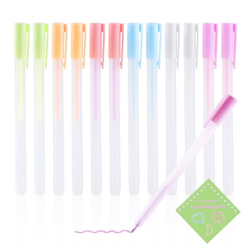 SMOOTHERPRO Schnell Trocknender Klebestift | 12 Pcs mehrfarbig Präzisions-Flüssigklebestift-Set | Punktklebestift mit feiner Spitze | für Scrapbook-Karten Notizbücher Papierbasteln (PGP012C) von SMOOTHERPRO
