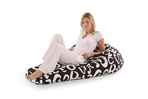 SMOOTHY Original Beany Cotton Indoor XXL Sitzsack 250L Riesensitzsack Sitzkissen Sessel aus Baumwolle für Kinder & Erwachsene (Schwarz-Weiß) von SMOOTHY
