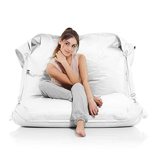 SMOOTHY Original Supreme Indoor & Outdoor Sitzsack XXL 450L Riesensitzsack Sitzkissen Sessel für Kinder & Erwachsene (Edelweiß) von SMOOTHY