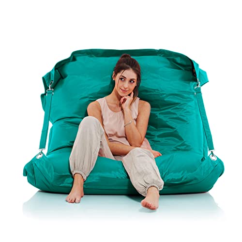SMOOTHY Original Supreme Indoor & Outdoor Sitzsack XXL 450L Riesensitzsack Sitzkissen Sessel für Kinder & Erwachsene (Pazifik-Blaugrün) von SMOOTHY
