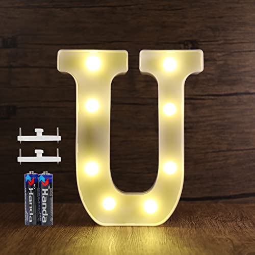 SMOTOT LED Buchstaben Lichter Alphabet Lampe Buchstabe Beleuchtung Lampe Beleuchtete Nachtlichter Dekoration für Geburtstag Weihnachten Hochzeit Party Valentinstag mit 2AA Batterie Spurlose Haken von SMOTOT