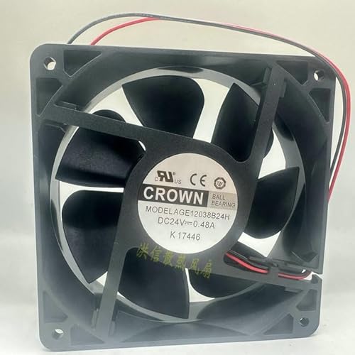 AGE12038B24H 120mm DC Brushless Fan - 24V 0.48A Double - Lead Ball Bearing Cooling Fan for Industrial Controls von SMPWYFN