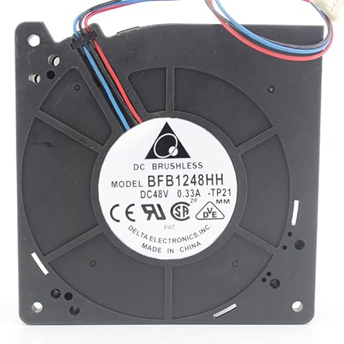 BFB1248HH DC 48V 0.33A Cooling Fan, Ball Bearing, 3-pin Connector, 120mm×120mm×38mm Size, High-Power Airflow for Industrial Server/High-end Equipment Cooling von SMPWYFN