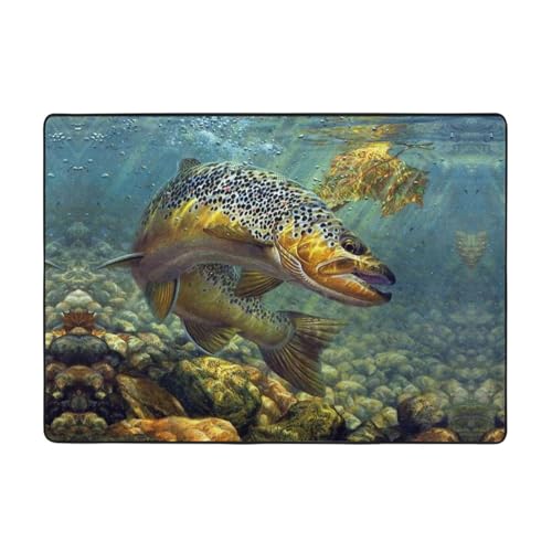 Moderner Teppich für den Innenbereich, Fliegenfisch-Teppiche für Schlafzimmer, Wohnzimmer, extra weich und bequem, perfekt für Hartholzböden, 203 x 147 cm Moderner Teppich für den Innenbereich, Fliegenfisch-Teppiche für Schlafzimmer, Wohnzimmer, extra weich und bequem, perfekt für Hartholzböden, 203 x 147 cm von SMSJTMWHN