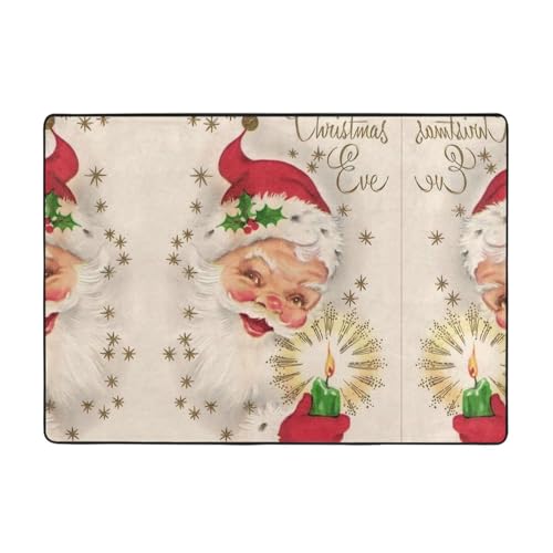 Moderner Teppich für den Innenbereich, Frohe Weihnachten, Teppiche für Schlafzimmer, Wohnzimmer, extra weich und bequem, perfekt für Hartholzböden, 203 x 147 cm von SMSJTMWHN