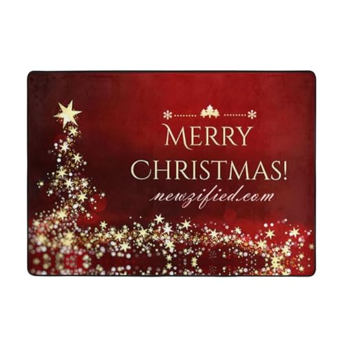 Moderner Teppich für den Innenbereich, Frohe Weihnachten, Teppiche für Schlafzimmer, Wohnzimmer, extra weich und bequem, perfekt für Hartholzböden, 203 x 147 cm von SMSJTMWHN