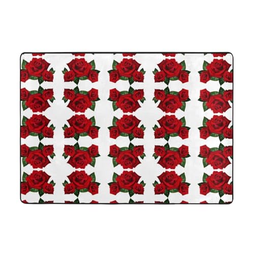 Moderner Teppich für den Innenbereich, Gothic-Rosen-Teppiche für Schlafzimmer, Wohnzimmer, extra weich und bequem, perfekt für Hartholzböden, 203 x 147 cm Moderner Teppich für den Innenbereich, Gothic-Rosen-Teppiche für Schlafzimmer, Wohnzimmer, extra weich und bequem, perfekt für Hartholzböden, 203 x 147 cm von SMSJTMWHN