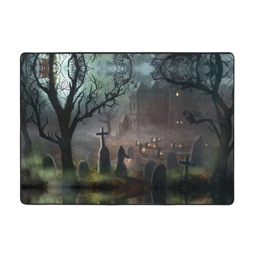 Moderner Teppich für den Innenbereich, Halloween-Horror-Teppiche für Schlafzimmer, Wohnzimmer, extra weich und bequem, perfekt für Hartholzböden, 203 x 147 cm von SMSJTMWHN
