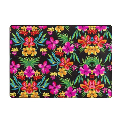 Moderner Teppich für den Innenbereich, Hawaii-Blumenteppiche für Schlafzimmer, Wohnzimmer, extra weich und bequem, perfekt für Hartholzböden, 203 x 147 cm Moderner Teppich für den Innenbereich, Hawaii-Blumenteppiche für Schlafzimmer, Wohnzimmer, extra weich und bequem, perfekt für Hartholzböden, 203 x 147 cm von SMSJTMWHN
